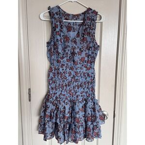 ANTHROPOLOGIE Current Air Floral Smocked Tiered‎ Dress Size small Q2